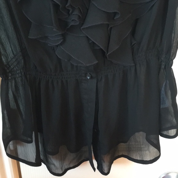 MILEY CYRUS cute black ruffled top - Picture 4 of 5